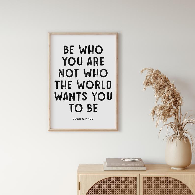 Tranh Canvas Cao Cấp | Tranh fashionista - Coco Chanel Quote, Be Who You Are, Fashion Poster, Motivational Quotes