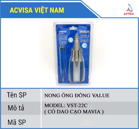 Kìm Nong Ống Đồng VALUE Model: VST - 22C