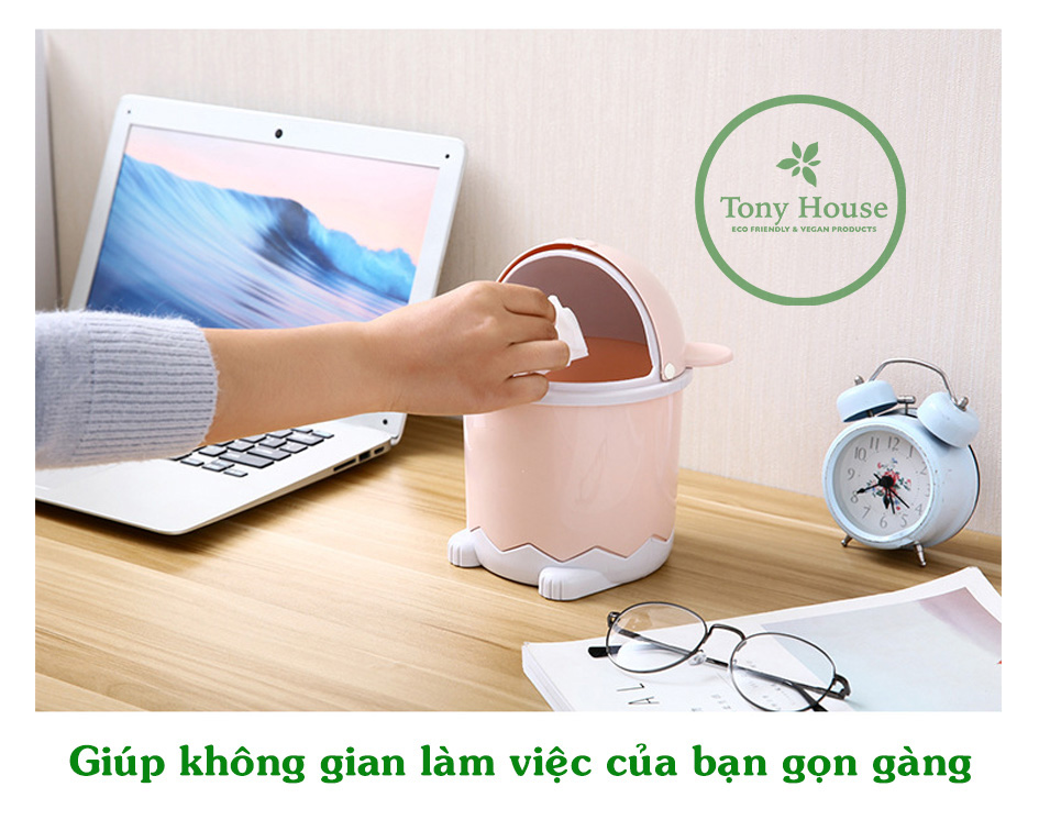 Thùng rác mini để bàn hình gấu dễ thương