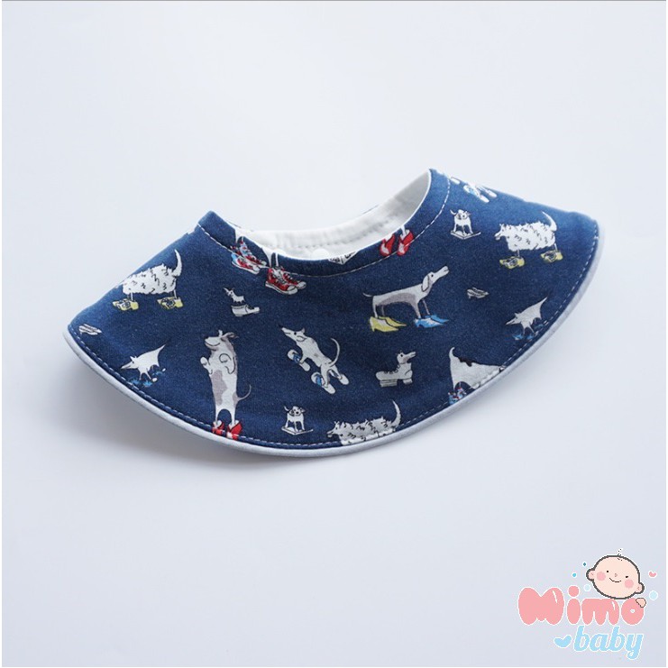Yếm tròn xoay hình thú cho bé, hình ngộ nghĩnh cotton style Hàn quốc cho bé Mimo baby