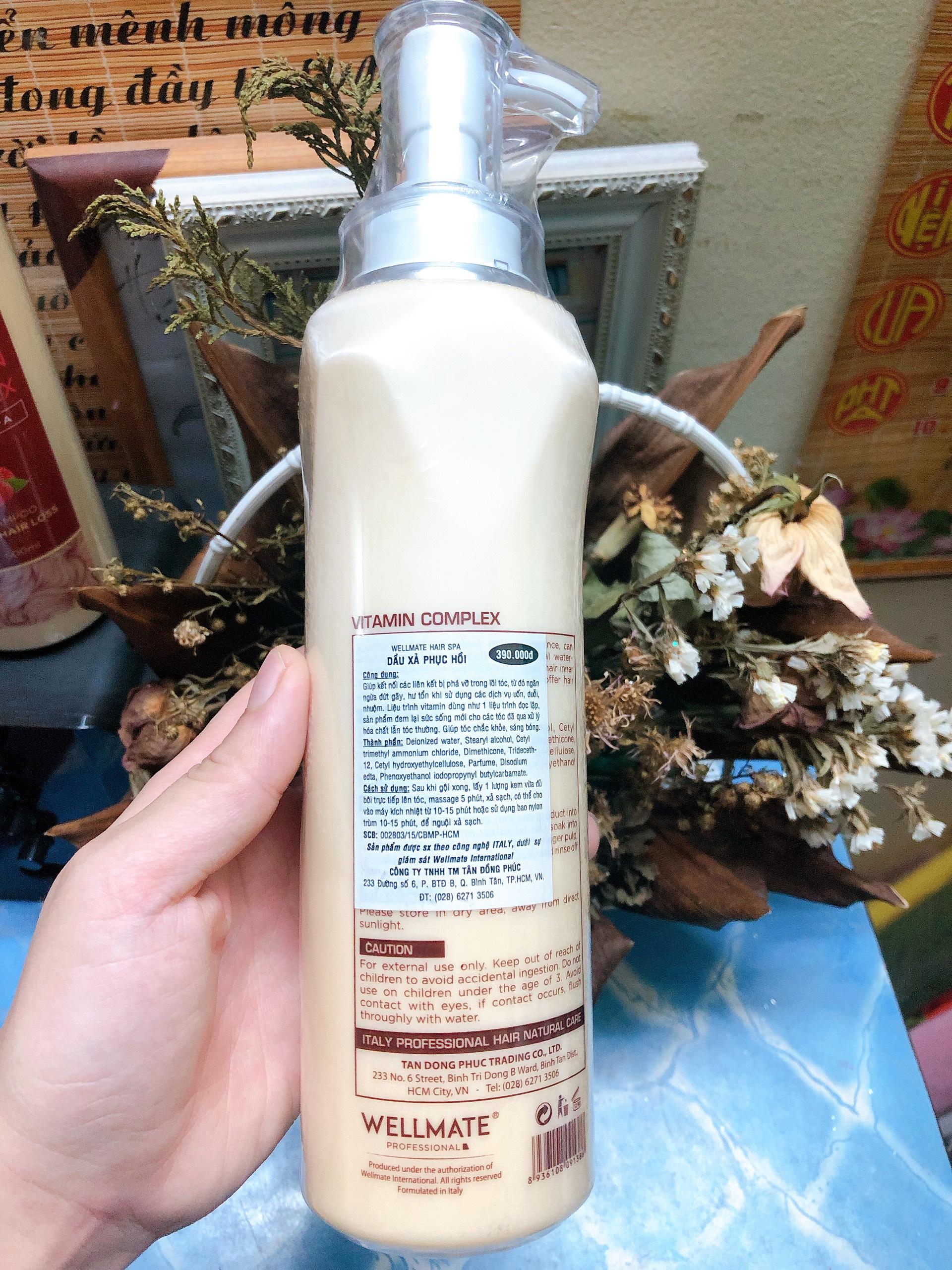 [HCM]Dầu xả phục hồi tóc hư tổn Wellmate 500ml