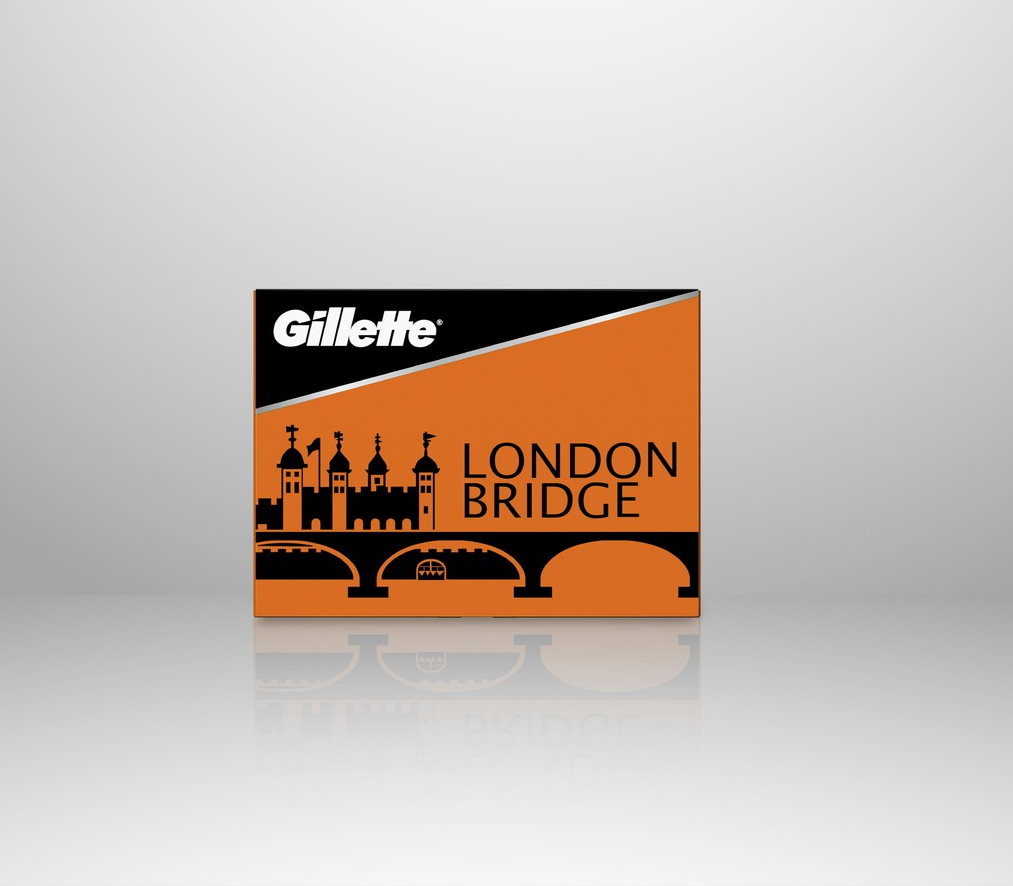 [HCM ship 2h] Combo 10 hộp lưỡi lam Gillette London Bridge (Cam) siêu bén dành cho Barbershop 100 cái/hộpX10