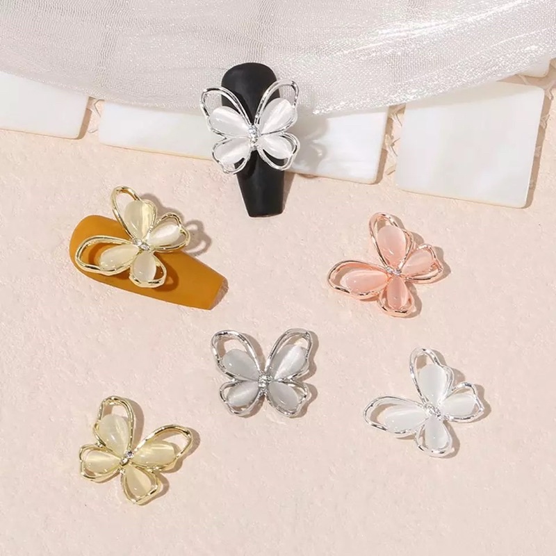 Charm bướm thạch đính móng trang trí nail