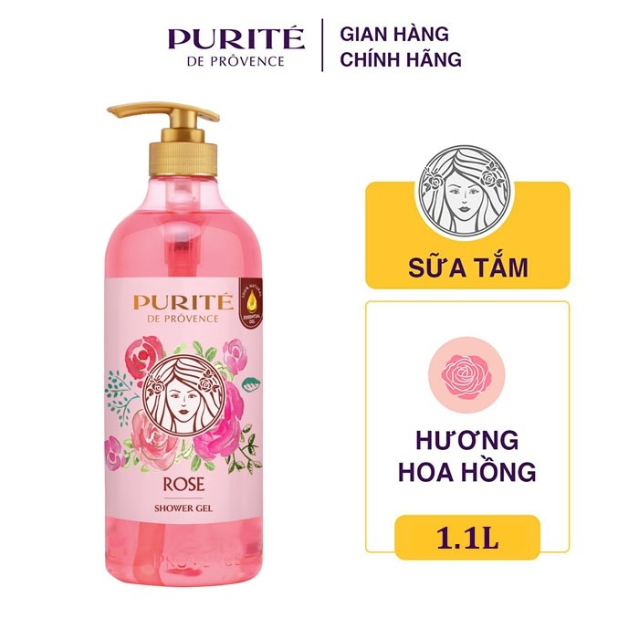 Sữa Tắm Thiên Nhiên PURITÉ Hương Hoa Anh Đào/Hoa Hồng/Hoa Oải Hương/Hoa Mẫu Đơn/Tinh Dầu Thơm 850ML/ 1.1L/ 1.4L