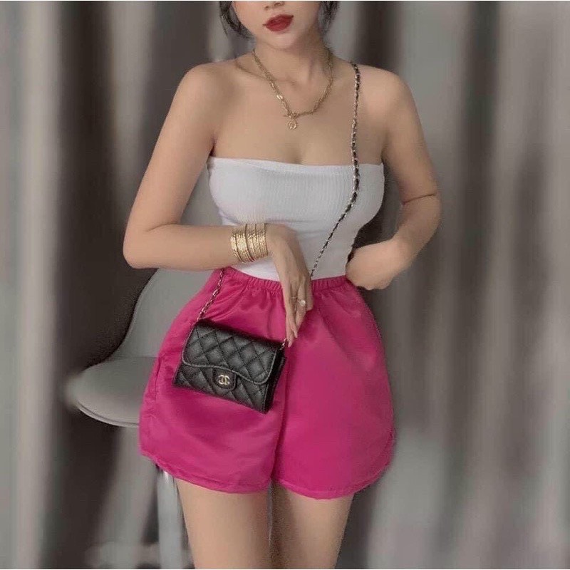 Quần Đùi Nữ Ống Rộng Phi Lụa Q065