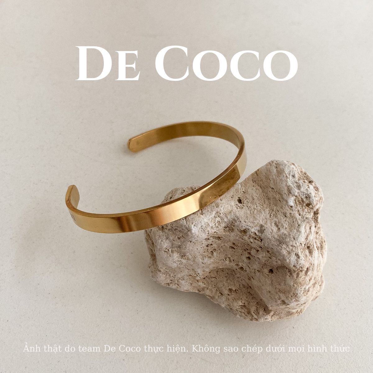 Vòng tay Basic Cuff, vòng tay đôi thép titan cao cấp De Coco