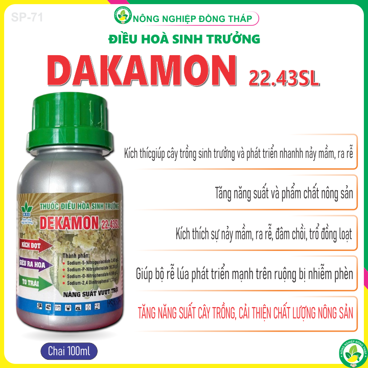 Điều Hòa Sinh Trưởng DEKAMON 22.43SL Kích Đọt – Siêu Ra Hoa – To Trái – Năng Suất Vượt Trội (Chai 100ml)
