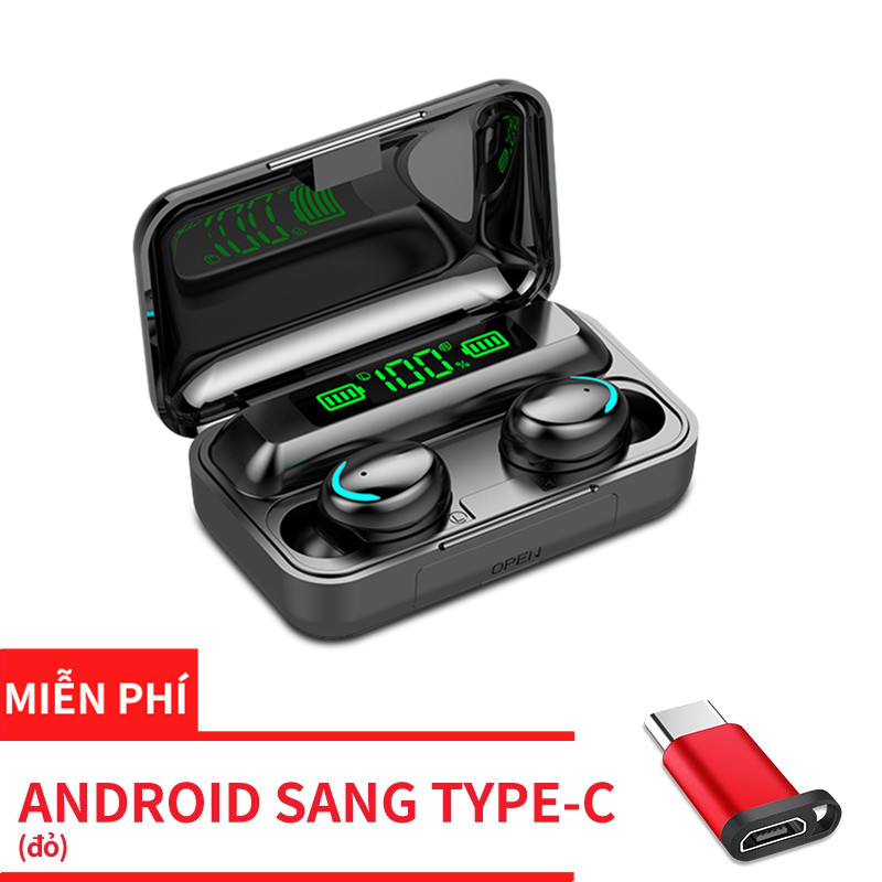 Tai Nghe Bluetooth AMOI F9 Thế Hệ 5 Bản Nâng Cấp Mới Chip 5.0, Micro HD, Chống Nước, Âm Thanh Vòm - Tai Nghe Bluetooth 5.0 - Tai nghe bluetooth pin trâu - Tai nghe nhét tai không dây Tai nghe buetooth, Tai nghe bluetooth mini nhét tai