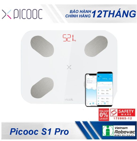 Cân sức khỏe thông minh PICOOC S1 Pro - Hàng chính hãng - Bảo hành 12 tháng - Kết nối WiFi với SmartPhone cao cấp