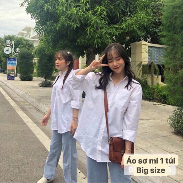 áo sơ mi một túi( nam nữ đều đẹp)