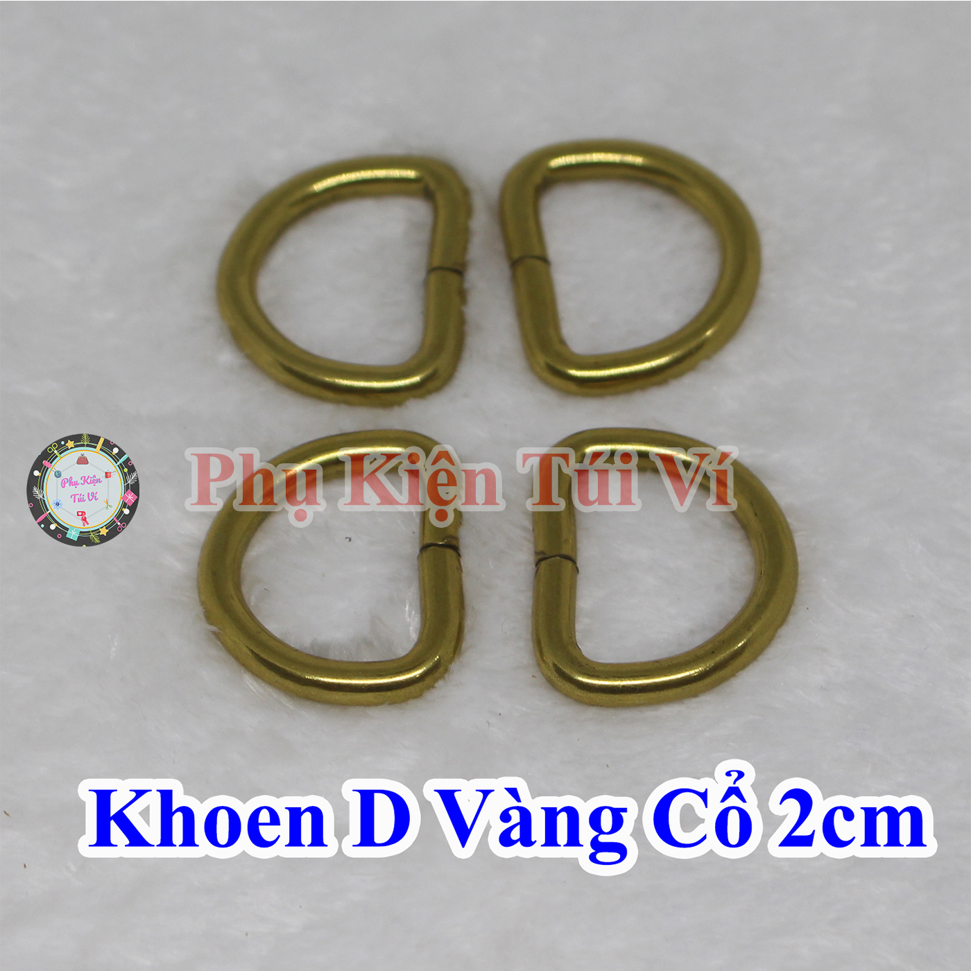 Khoen D vàng cổ 2cm