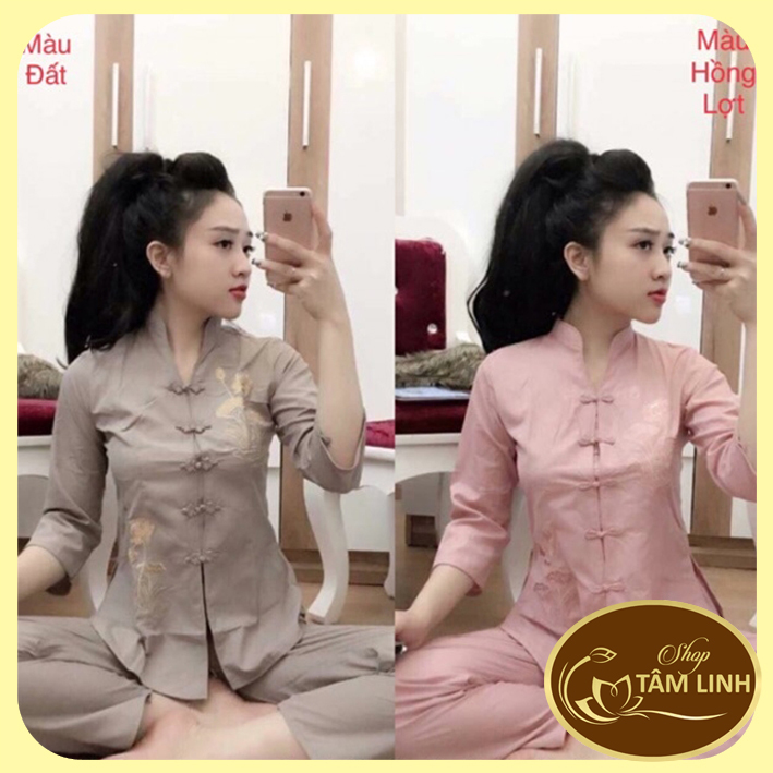 Đồ Lam Đi Chùa _Cổ Tàu Không Viền