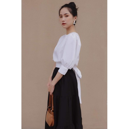 [HCM]ÁO CỔ TRÒN THẮT NƠ SAU