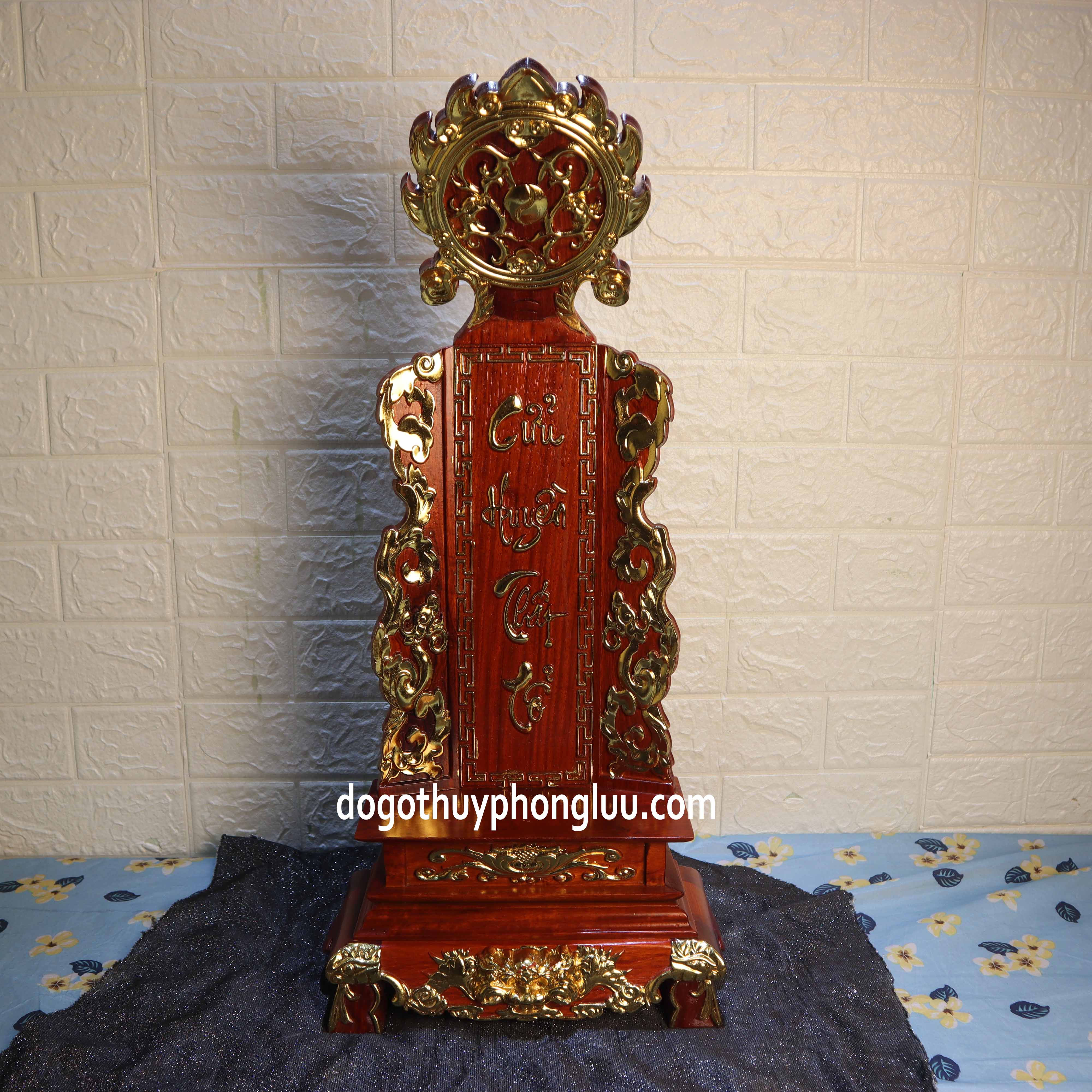 Bài vị cửu huyền thất tổ gia tiên gỗ hương rát vàng cao 41,48,61,67cm