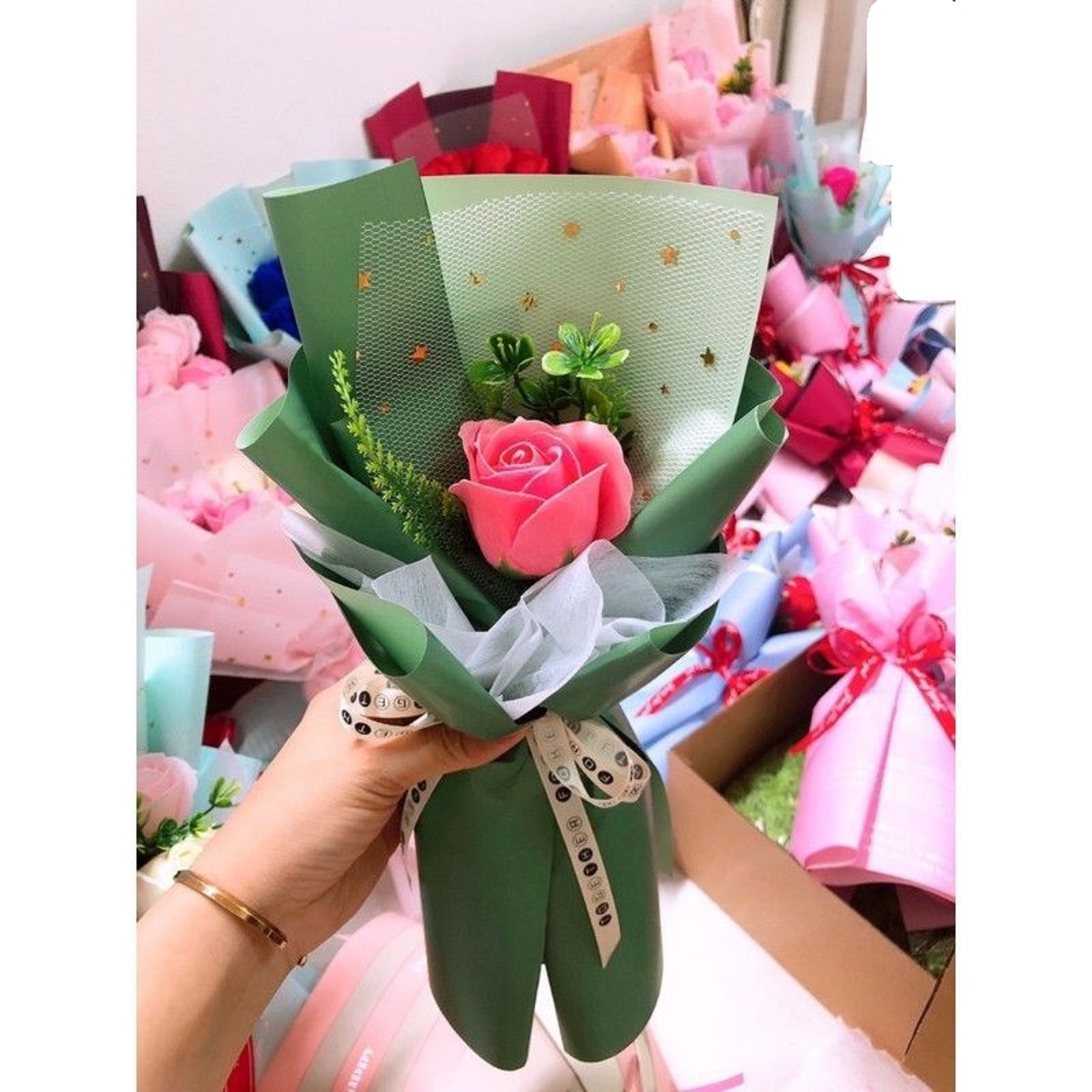 Hoa hồng sáp thơm bó 1 bông siêu xinh