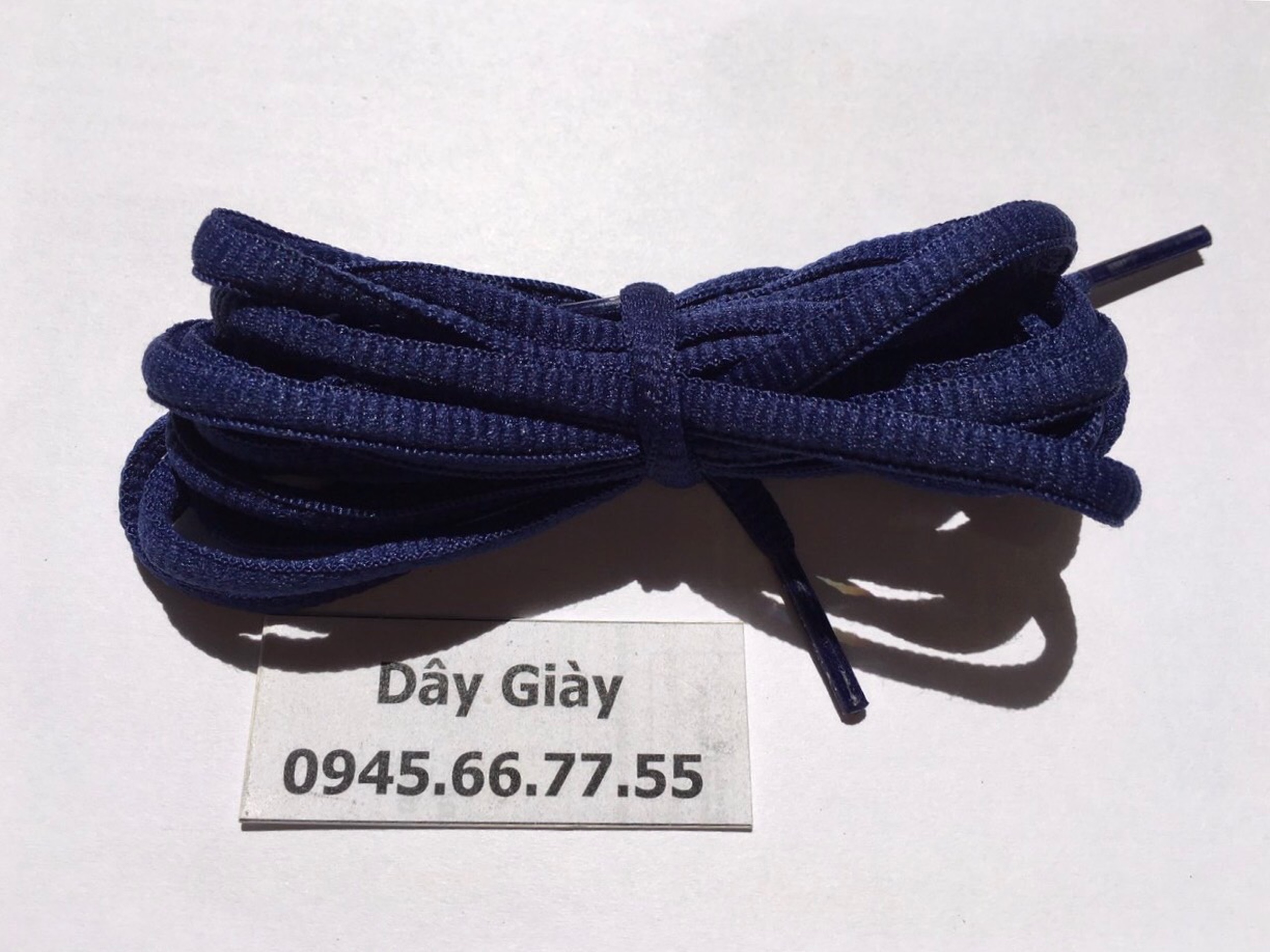 [HCM]Dây giày màu xanh đen - bản ovan 1m2