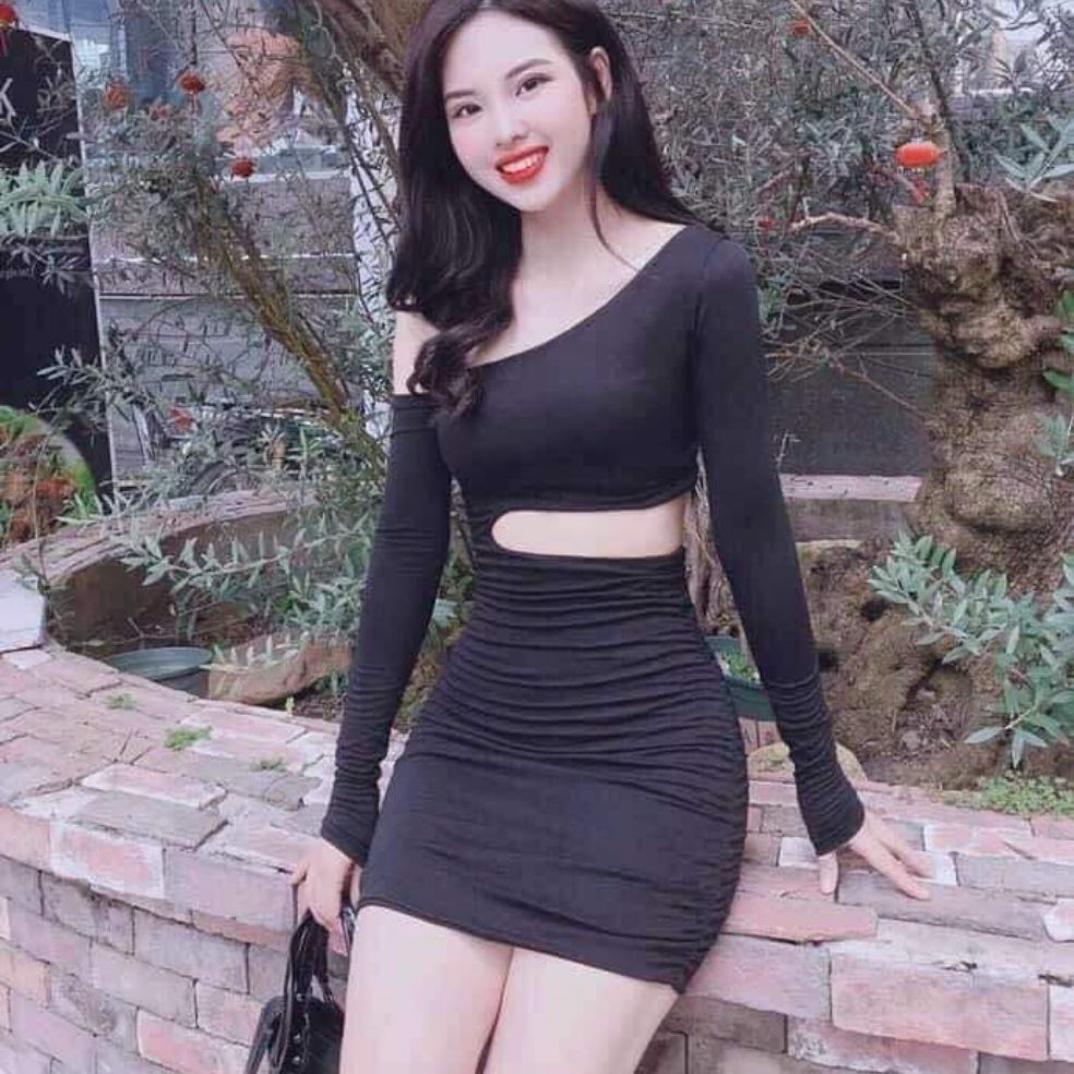 [HCM]ĐẦM TAY DÀI KHOÉT EO COTTON CAO CẤP