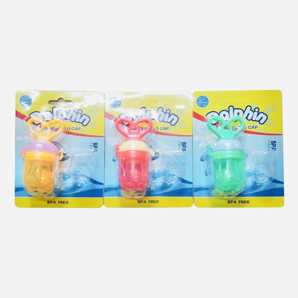 Túi nhai trái cây Silicone cao cấp Dolphin dành cho bé (tặng thêm 1 núm)