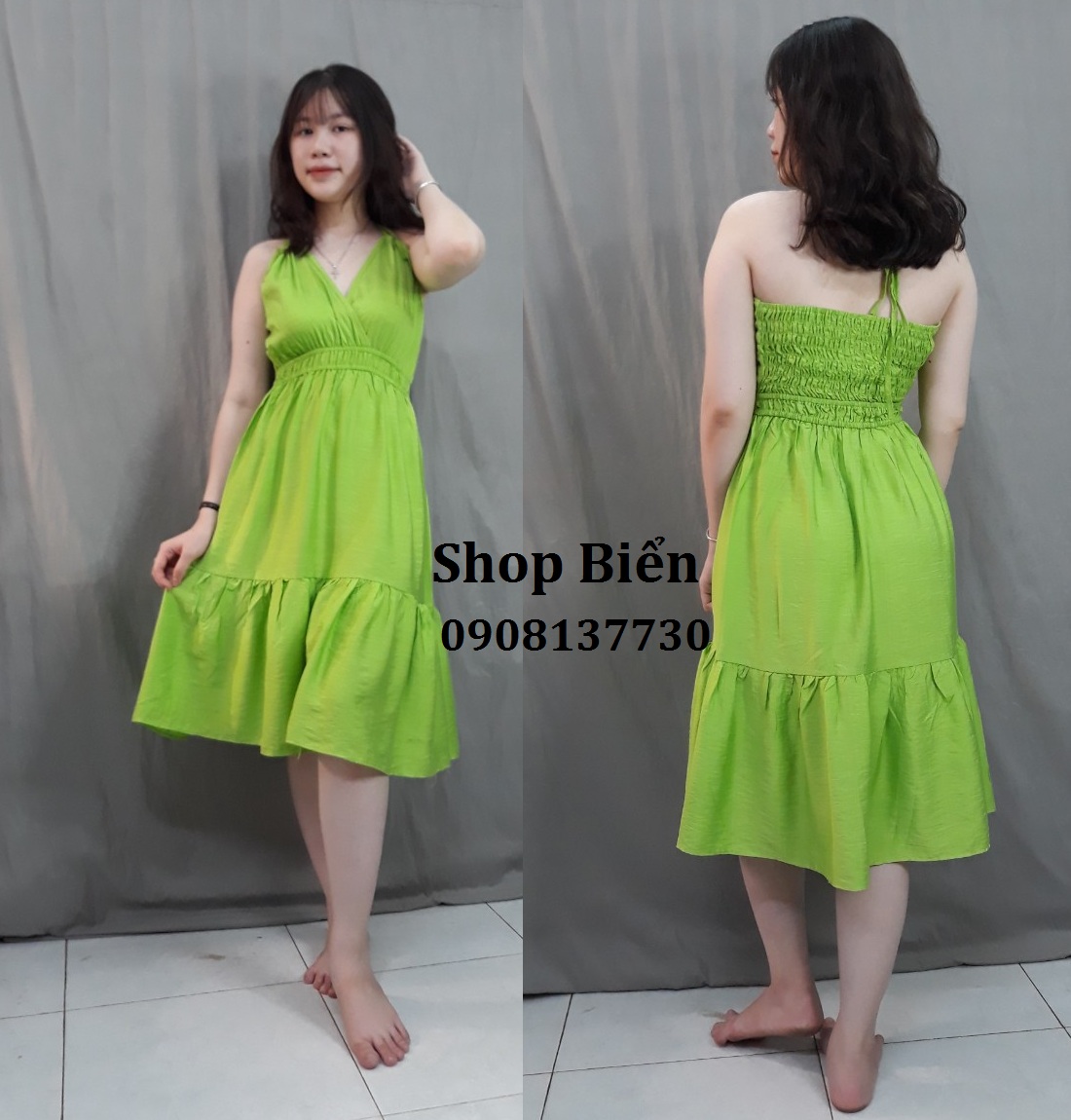 Đầm yếm đuôi cá ngắn