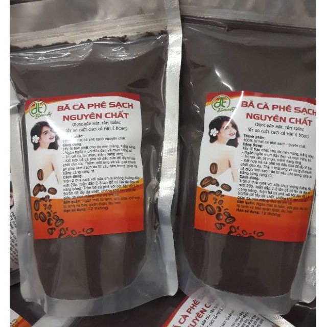 Bã cafe sấy khô tẩy da chết mặt và body gói 1kg