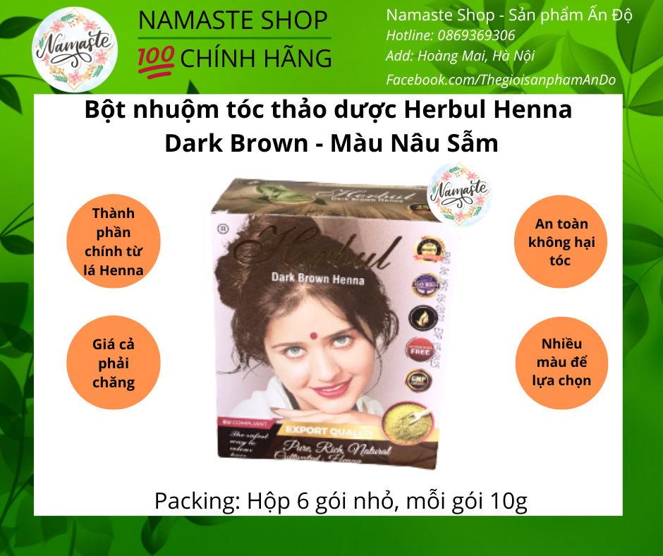 Bột nhuộm tóc thảo dược ấn độ - herbul henna