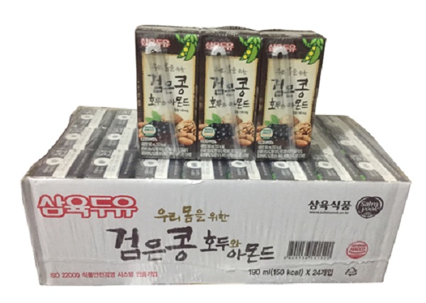 Thùng 24 Hộp Sữa nước đậu đen, óc chó, hạnh nhân Hàn Quốc SAHMYOOK 190ML