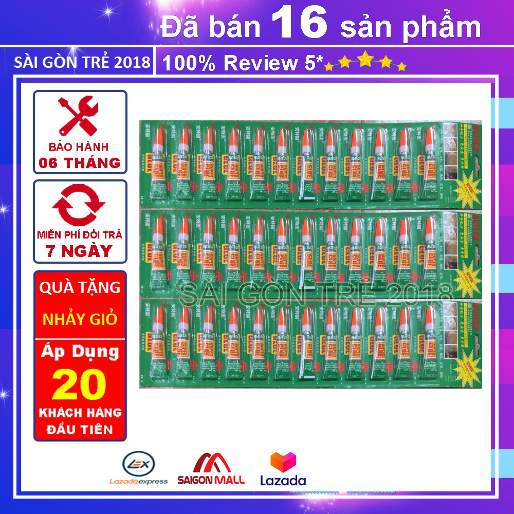 Vỉ 12 tuýp keo dán đa năng Alteco siêu dính ( 12 tuýp)