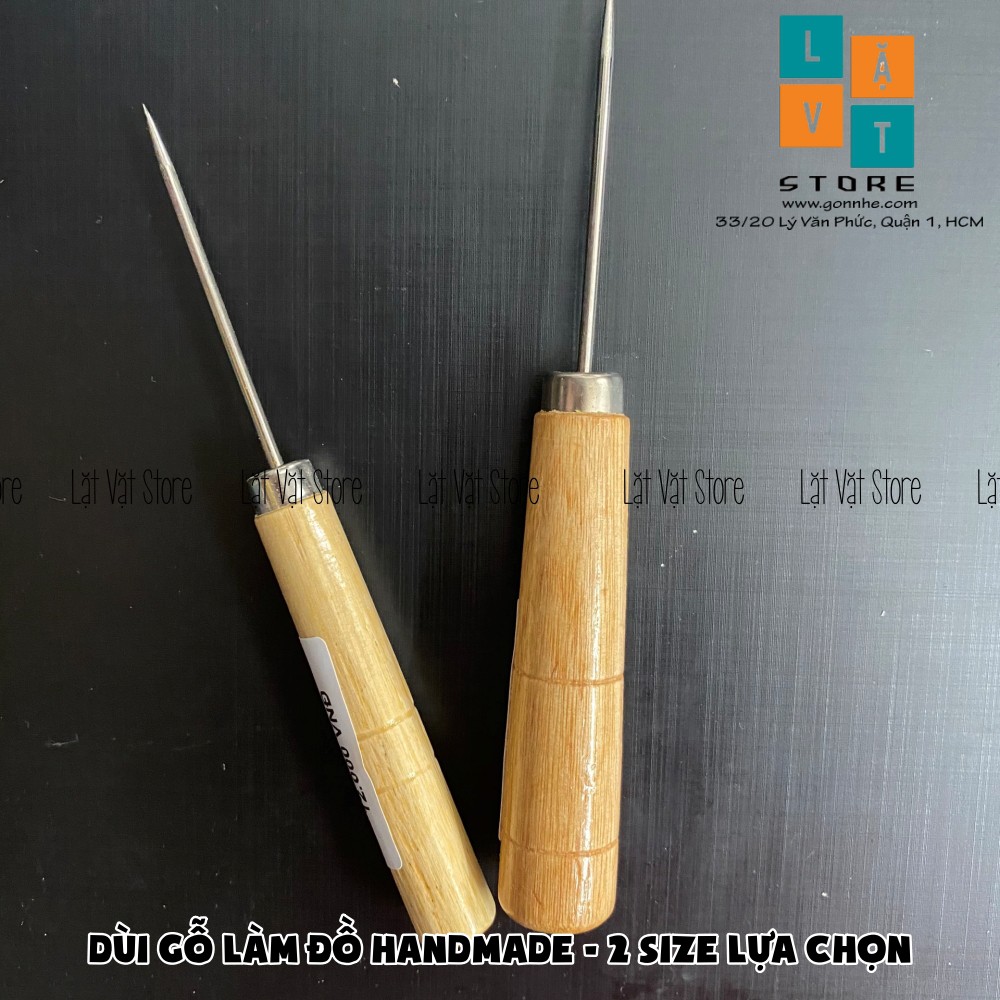 Dùi cán gỗ làm đồ handmade gift đất sét len chọc... 2 Size lựa chọn - Chắc chắn