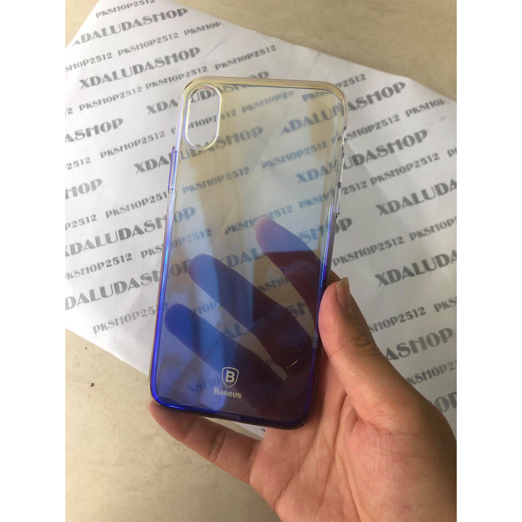 Ốp lưng màu nhựa cứng iphone x iphone 10 hiệu baseus glaze