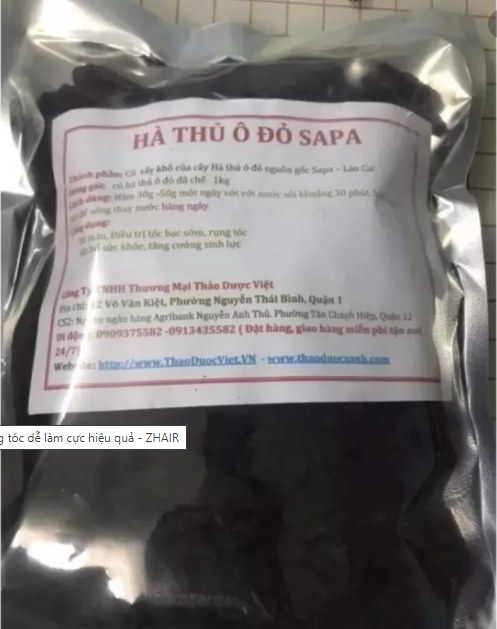 500g Hà thủ ô đỏ sapa đã chế trị tóc bạc sơm