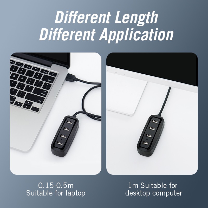 Hub VENTION bộ chia USB ra 4 cổng USB 2.0 dành cho máy tính, HDD...