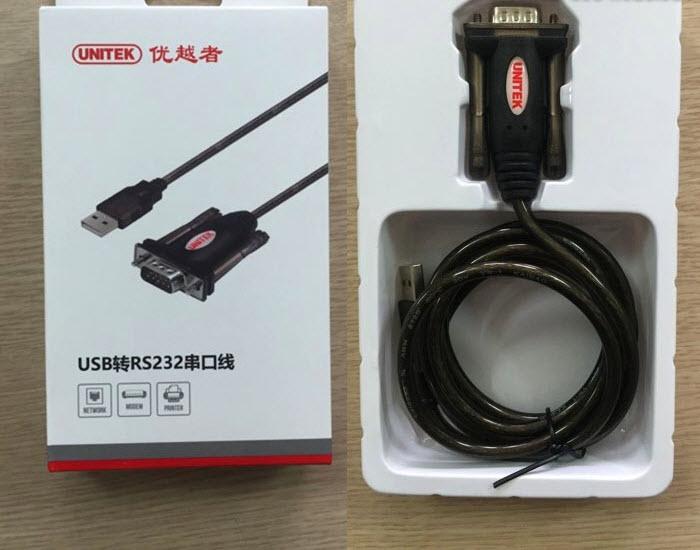 Cáp chuyển đổi USB sang RS232 (cổng COM 9 chân) Unitek Y-105