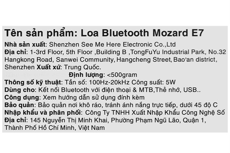 Loa Bluetooth Mozard E7 Đỏ ( hàng trưng bày)