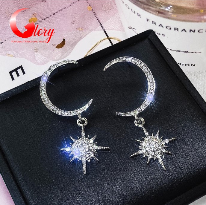 [HCM]Bông tai nữ cá tính hàn quốc siêu dễ thương hình trăng khuyết mặt trời xịn xò-Khuyên tai dài lấp lánh trang sức nữ cho phái đẹp G518990