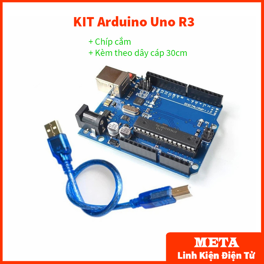 Kit arduino uno r3 atmega 328p chíp cắm có kèm dây cáp