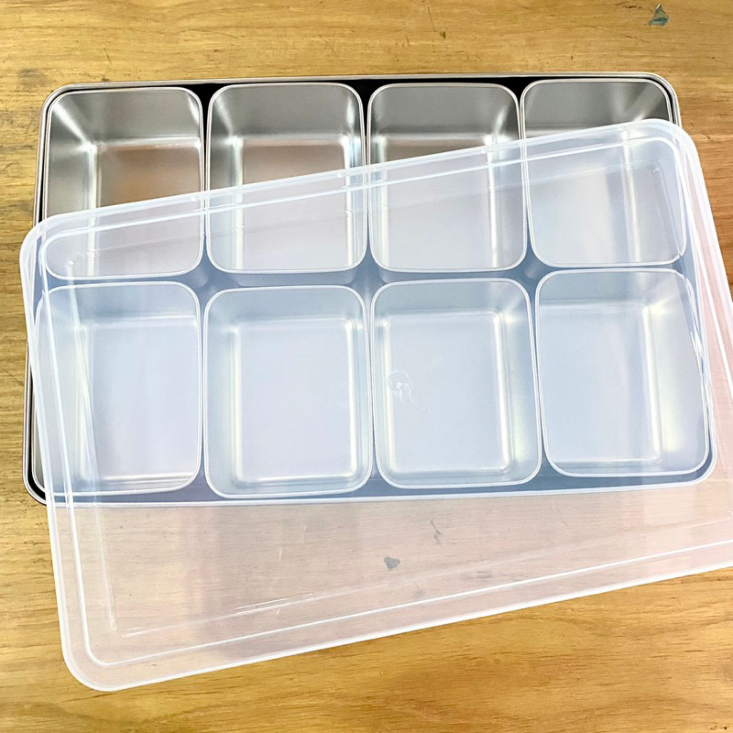 Set Khay Inox 6 Ngăn, 8 Ngăn Đựng Topping