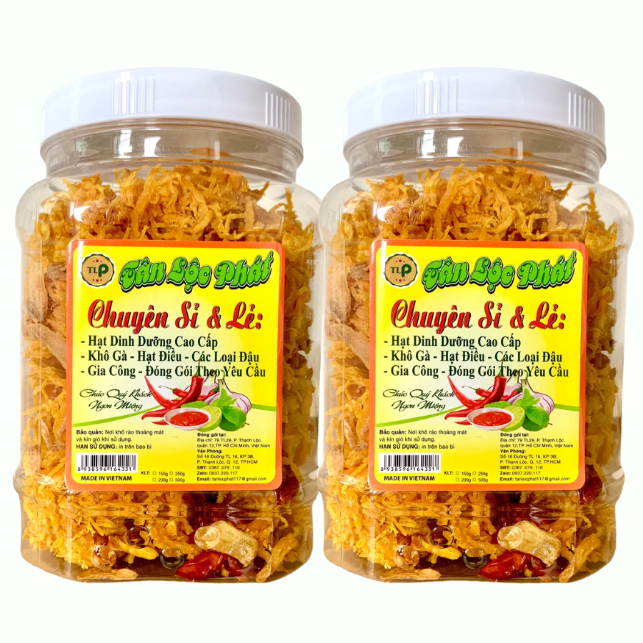 KHÔ GÀ BƠ TỎI TÂN LỘC PHÁT HŨ 500G