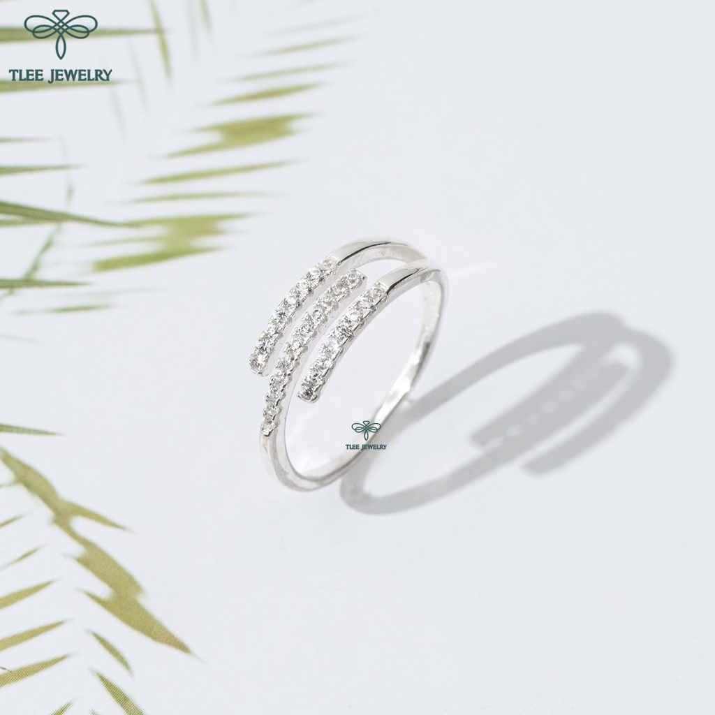 Nhẫn bạc nữ TLEE ba tầng đính đá cao cấp TleeJewelry A0220