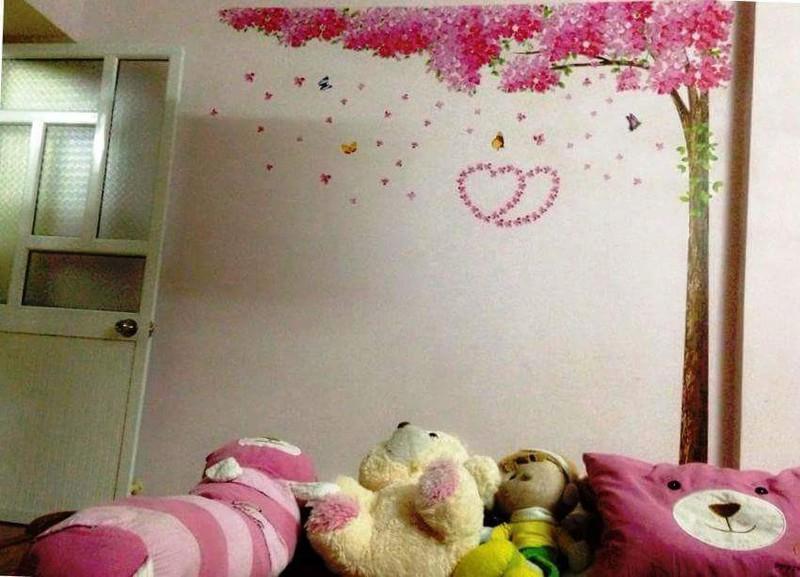 Decal dán tường cây hoa anh đào cớ lỡn