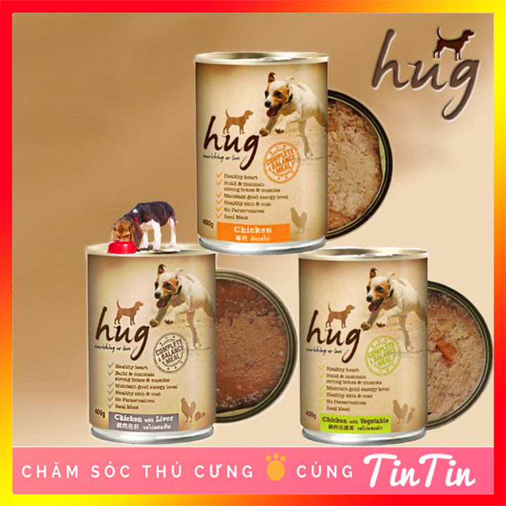Pate Dinh Dưỡng Cho Chó HUG Lon 400 Gram
