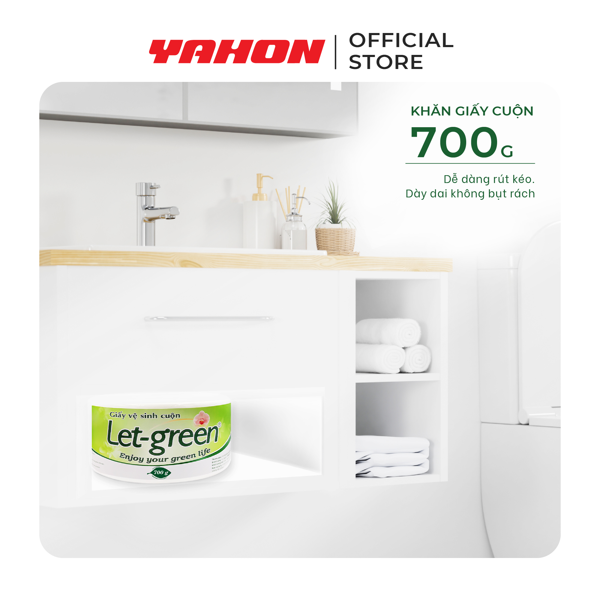 Giấy Vệ Sinh Cuộn 10x20cm LET-GREEN, 700G/Cuộn