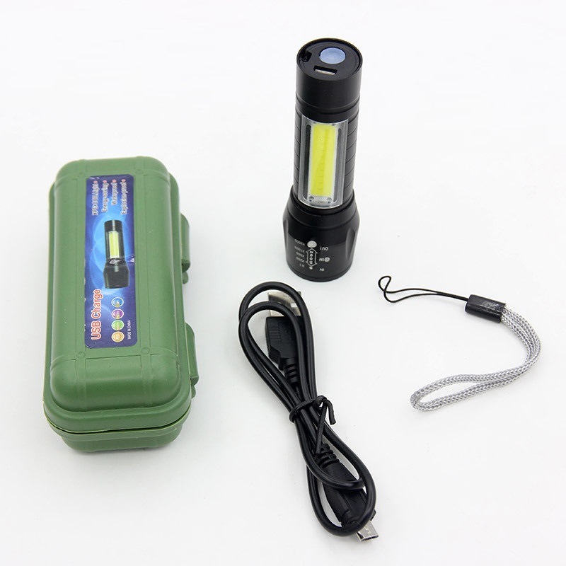 Đèn Pin Sạc Siêu Sáng Có Zoom XPE+COB Light