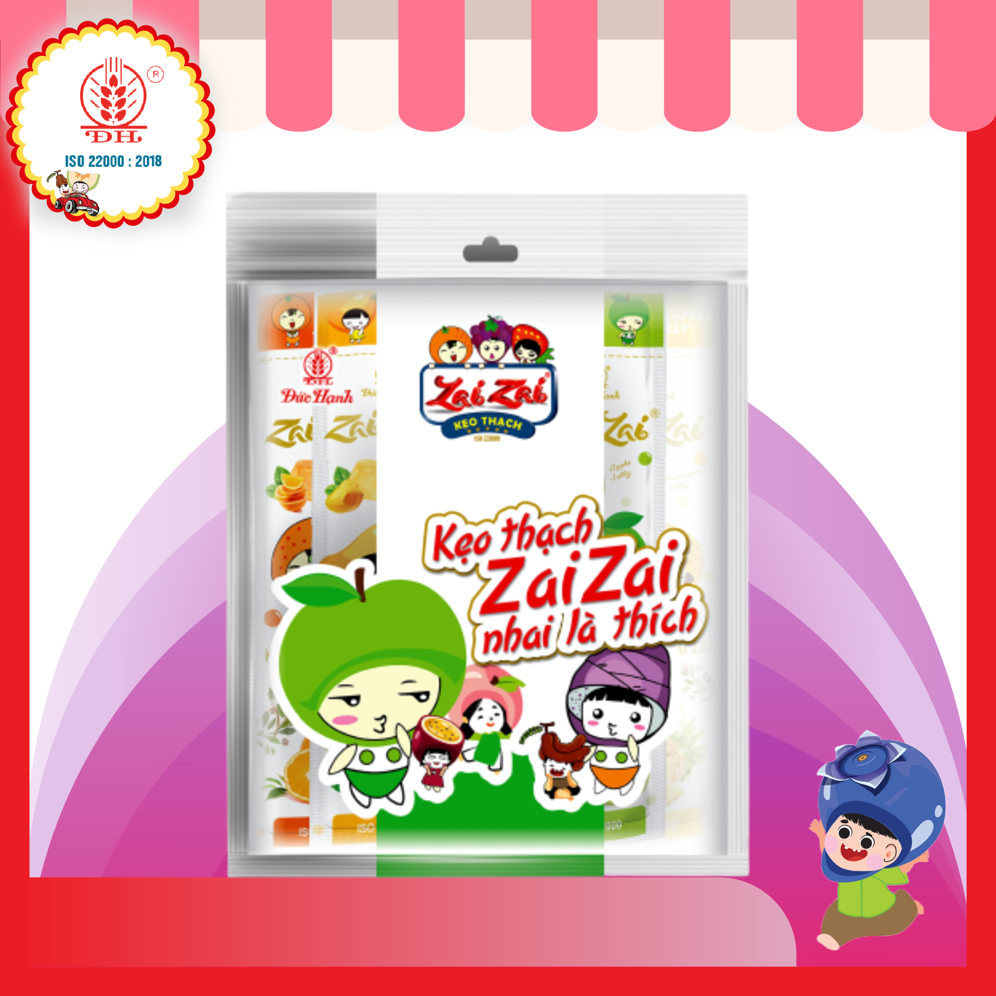 BỊCH 700G KẸO THẠCH ZAIZAI ĐỨC HẠNH THANH DÀI (KẸO THẠCH ZAI ZAI) SIÊU NGON