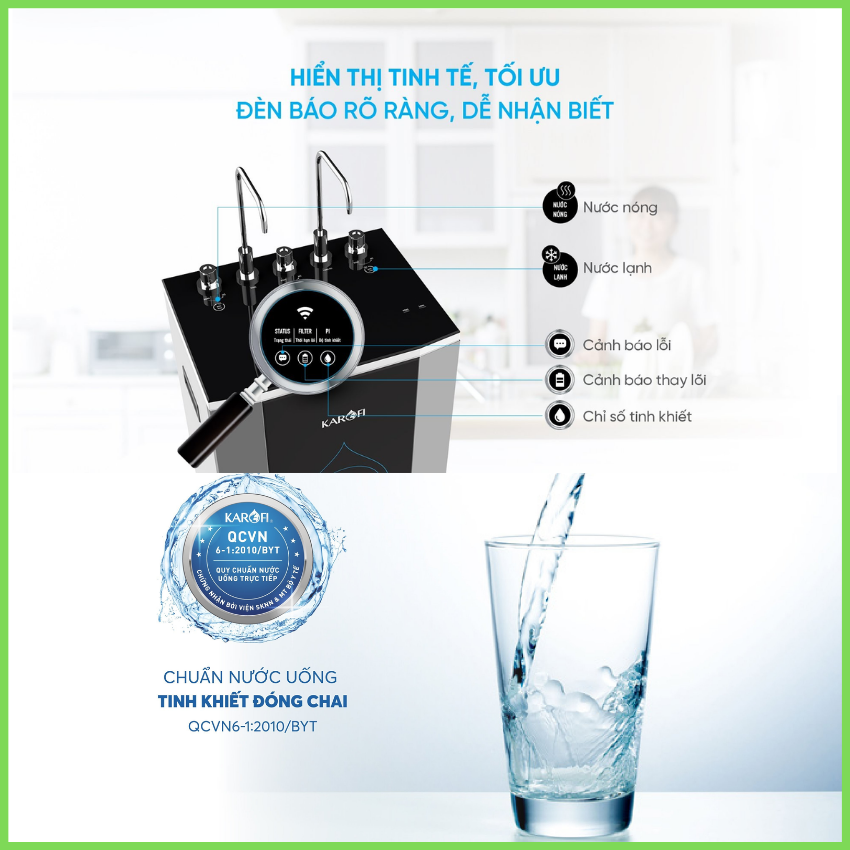 Máy lọc nước karofi kad-d50 - 10 lõi lọc 3 chức năng, nóng lạnh nguội water bảo ngân