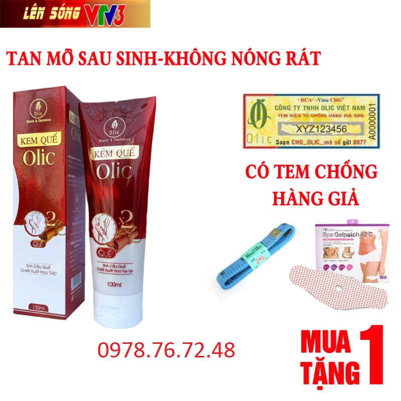 [tặng kèm] Kem tan mỡ Olic tặng thước dây tặng miếng dán tan mỡ bụng (tan mỡ olic)