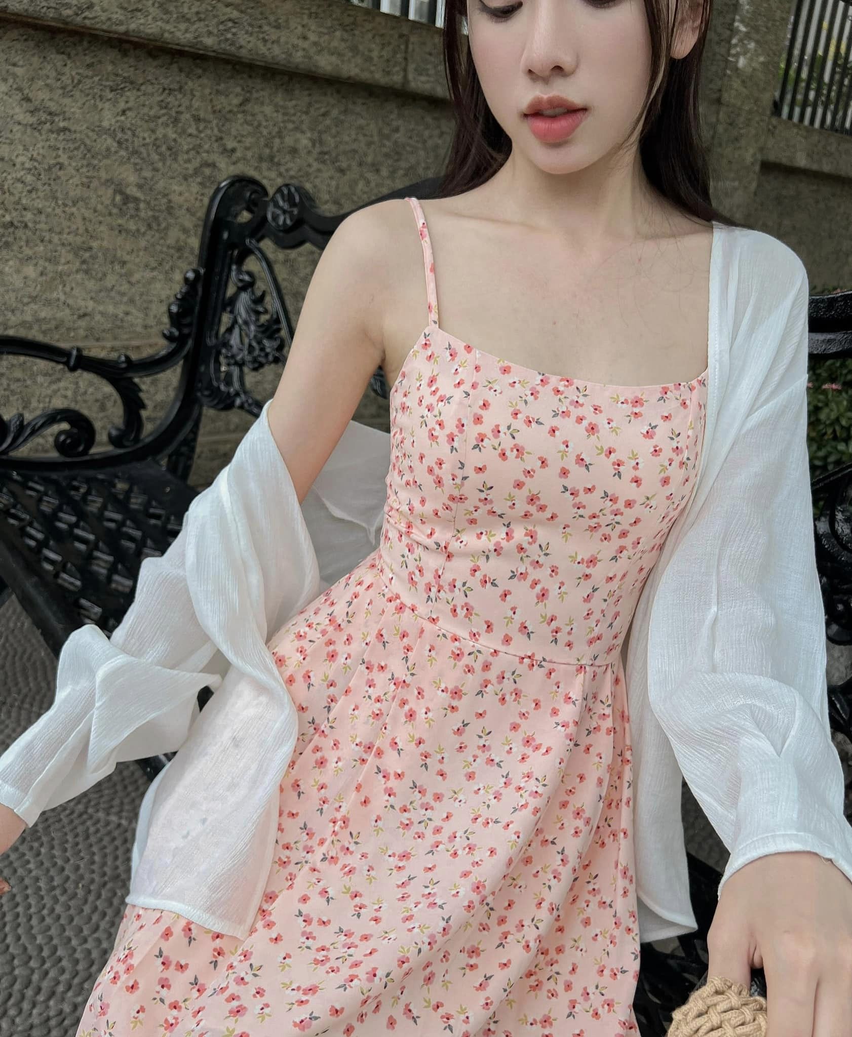 GOLA - Đầm LACEY - Đầm hoa 2 dây tùng xòe