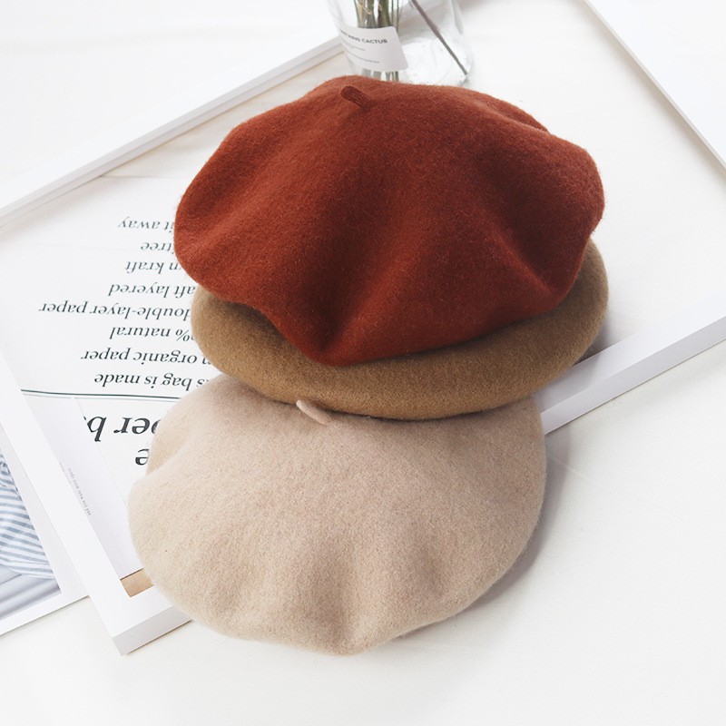 Mũ nồi beret dạ  Ảnh thật