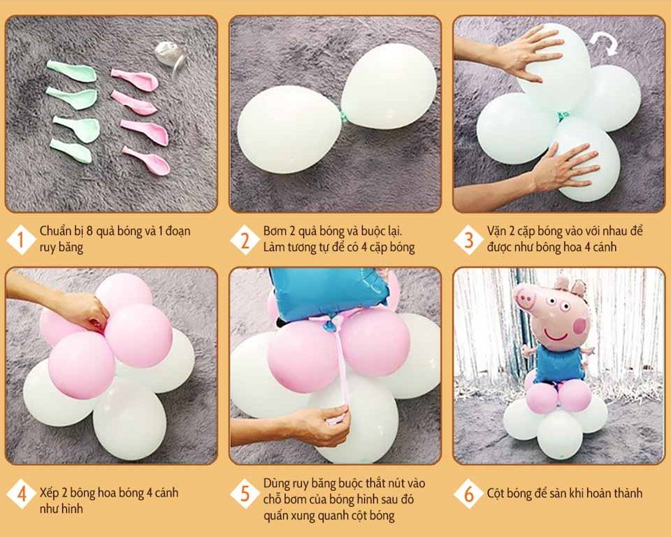 Set bóng trang trí sinh nhật tuổi Chuột (Có bơm + băng keo)