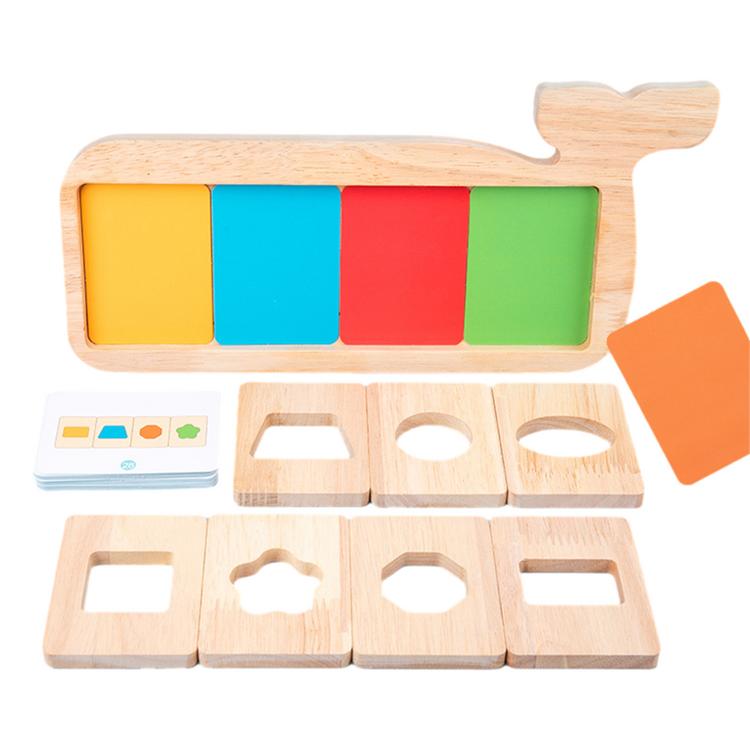 Montessori Color Matching Toys Geometric Sorting Toy In Whale Shape