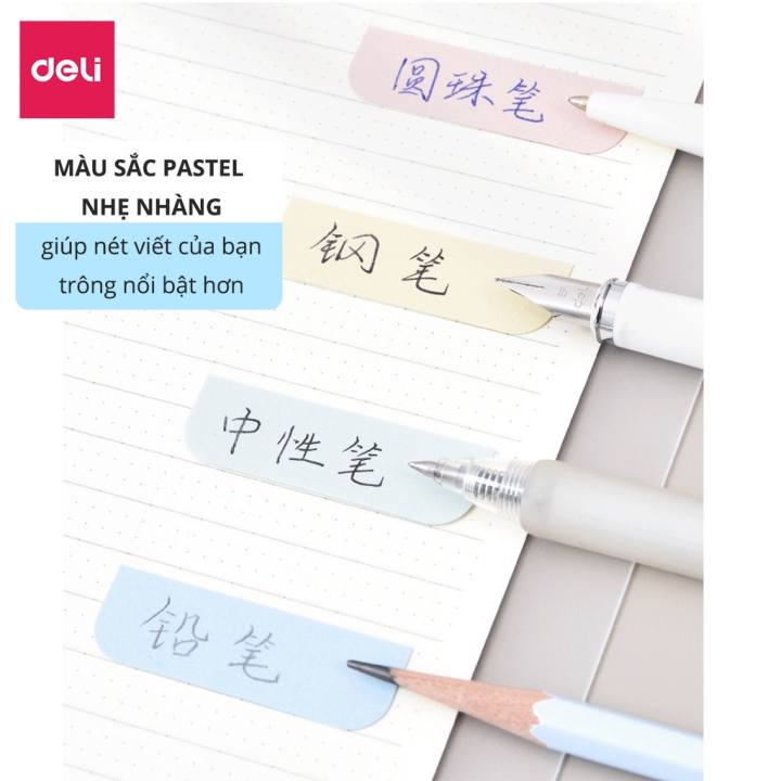 Giấy phân trang nhiều màu Deli -nhiều màu, nhiều cỡ - 1 tệp - giấy đánh dấu, văn phòng phẩm - 21536 /21535/ 21537 - Hình ảnh 6
